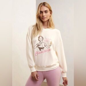 Z Supply Champagne Graphic Sweatshirt size large